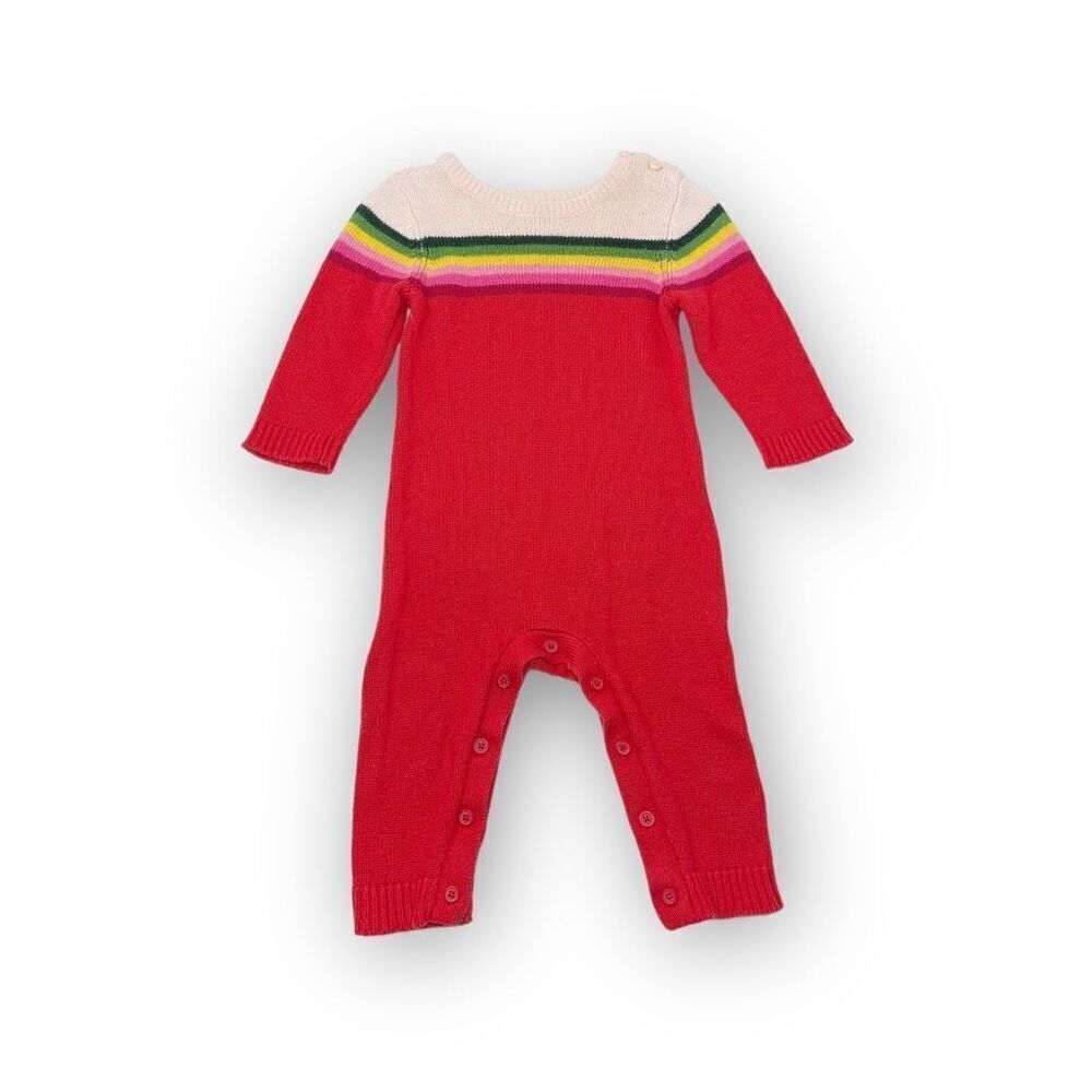 Gymboree Knit Red Rainbow Romper One Piece Baby Size 3-6 Months